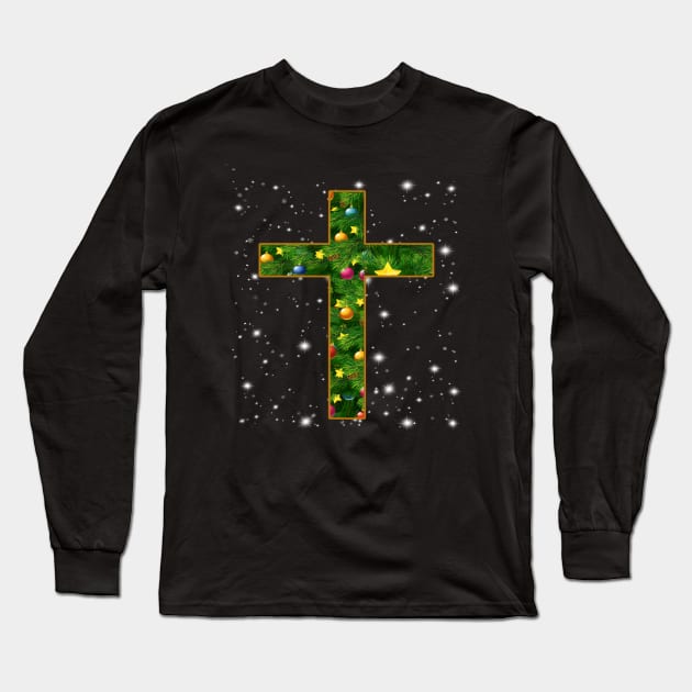 The Cross Christmas Day Costume Gift Long Sleeve T-Shirt by Ohooha